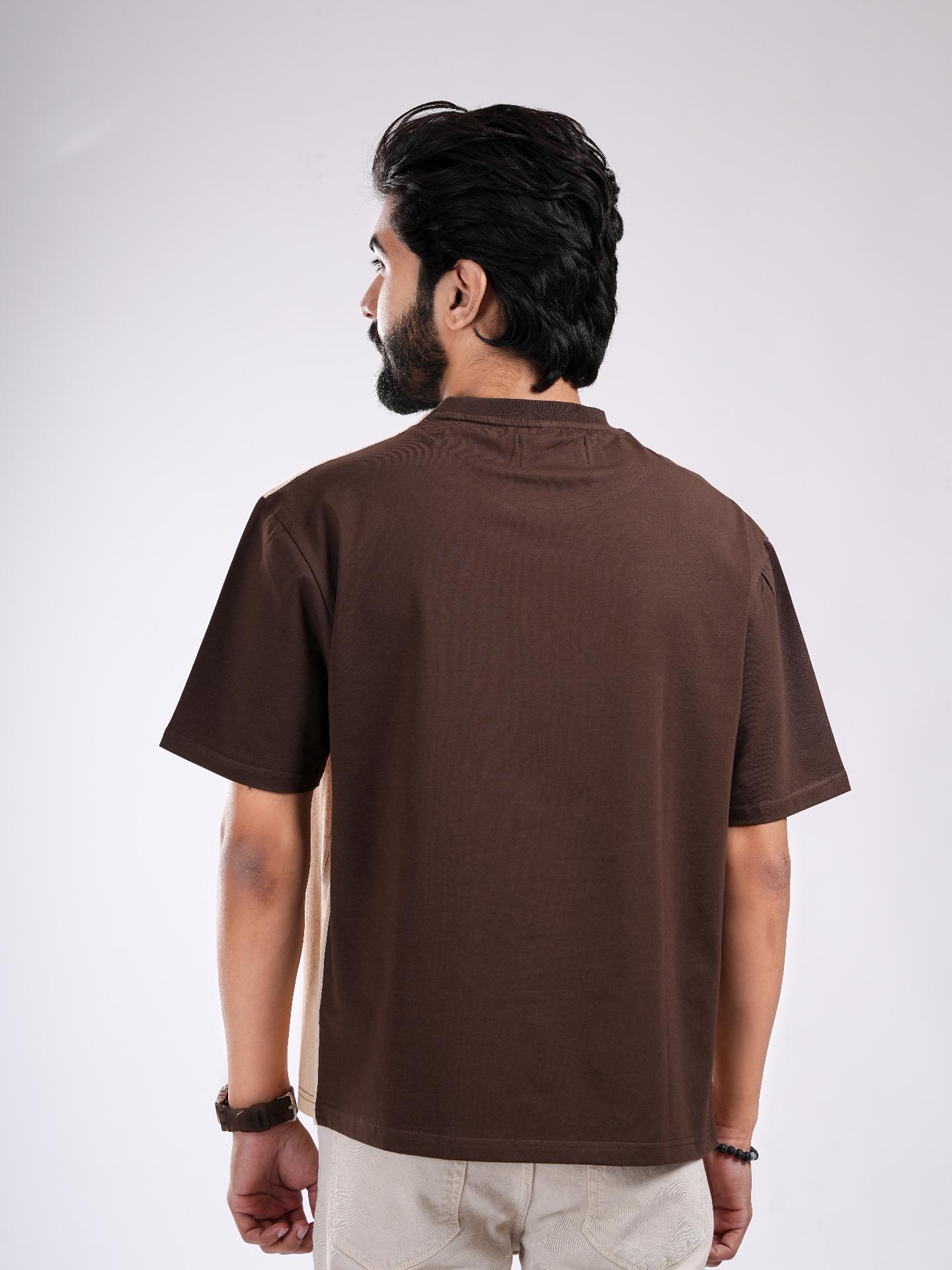 Brown & Beige Organic Cotton Architecture Print T-Shirt