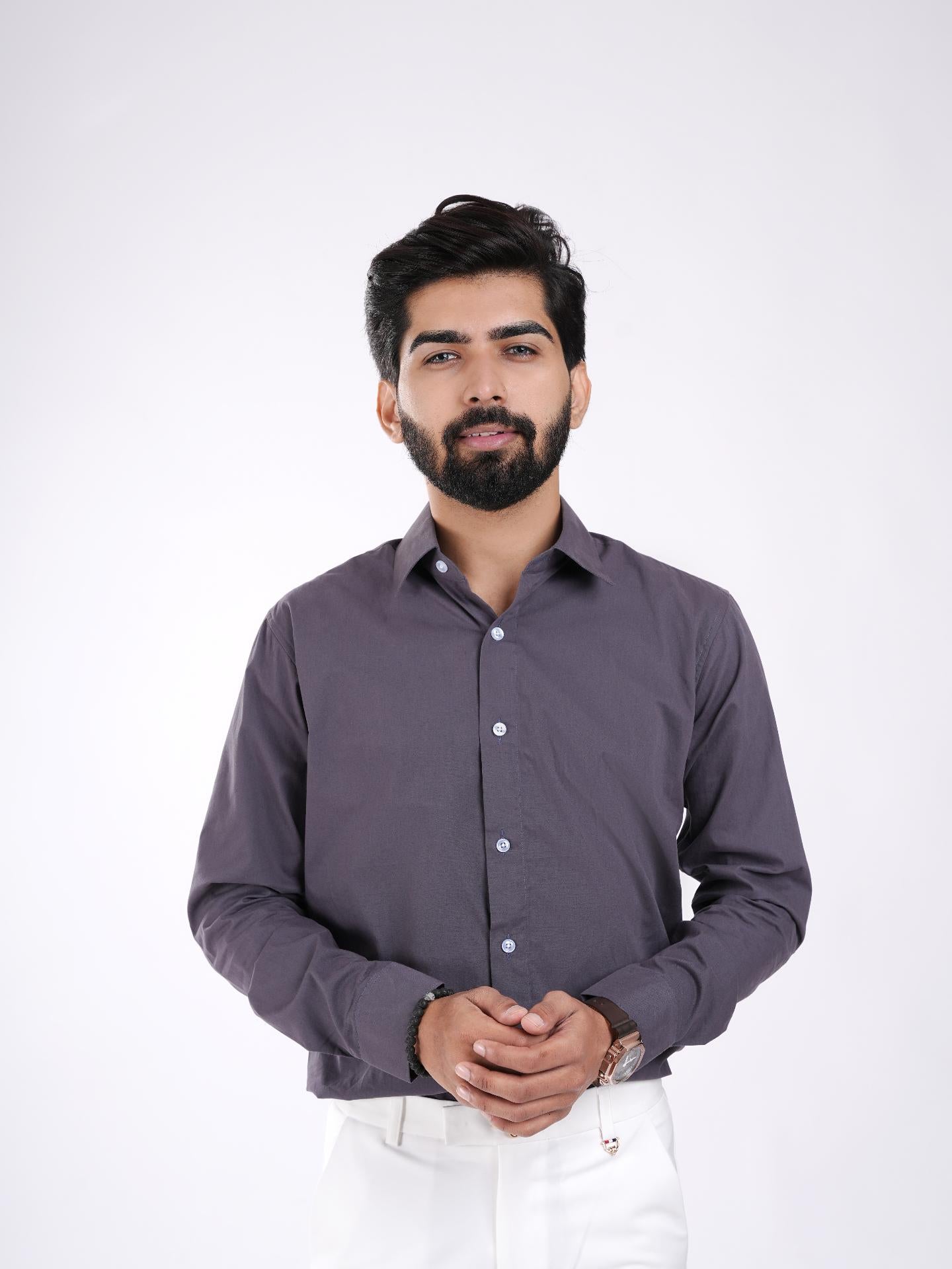 Charcoal Grey Cotton Shirt