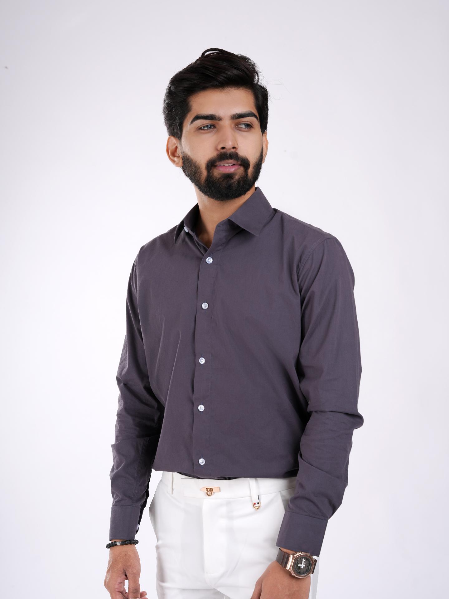 Charcoal Grey Cotton Shirt