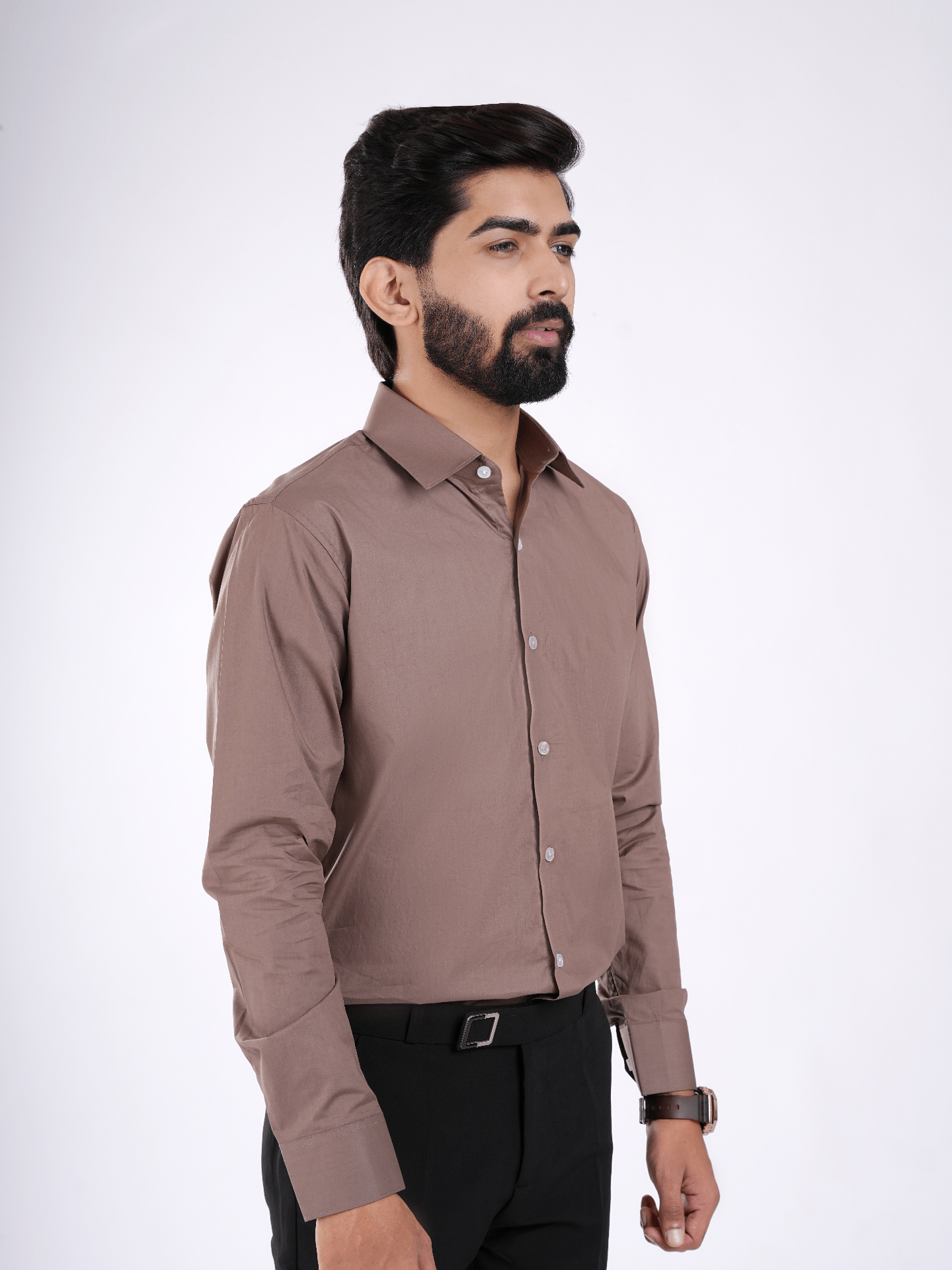 Mocha Brown Cotton Shirt
