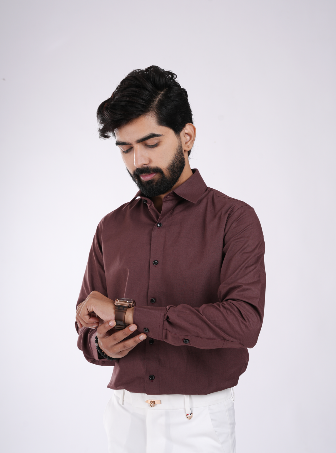 Deep Wine Cotton Shirt