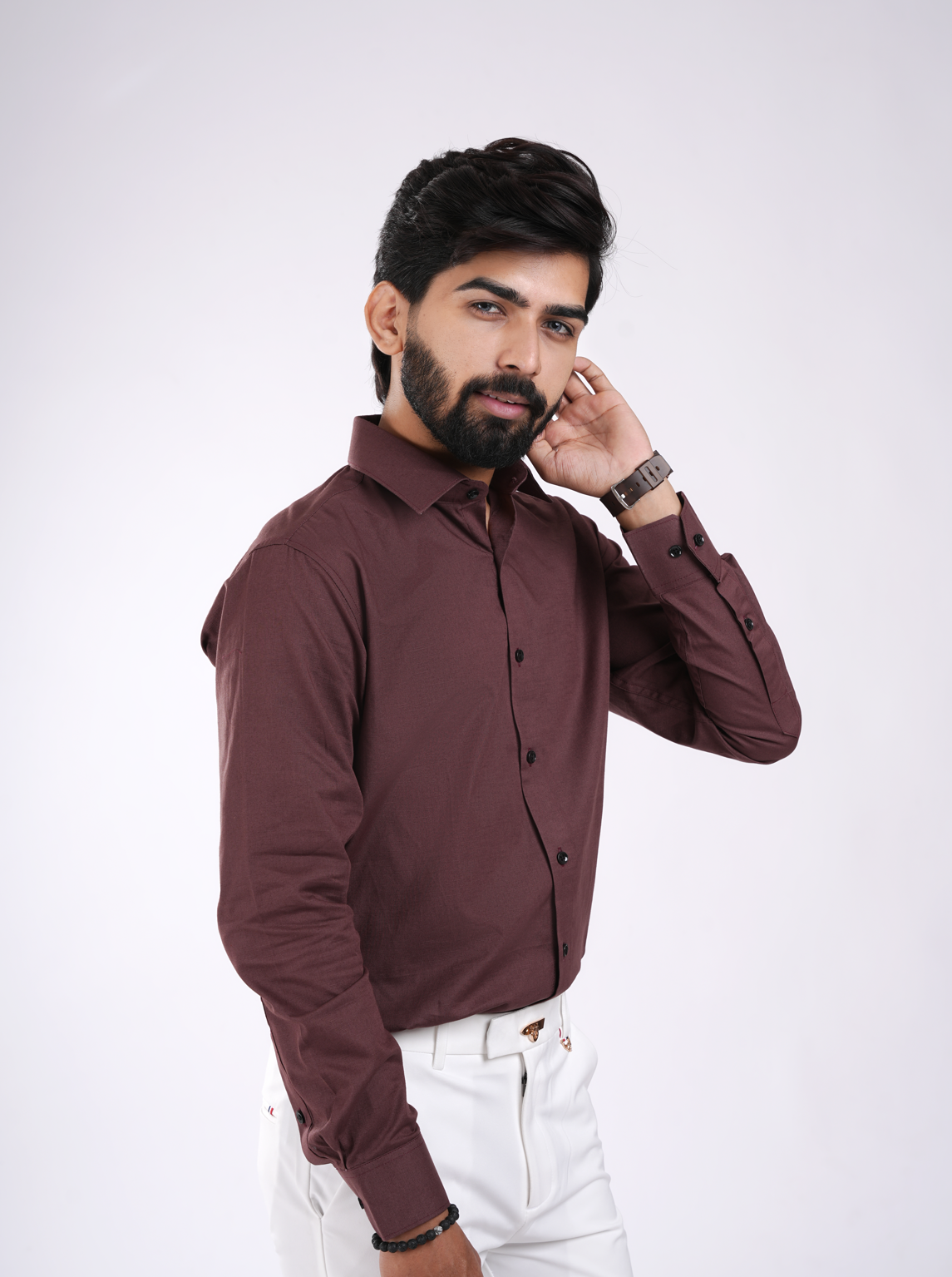 Deep Wine Cotton Shirt